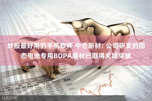 炒股最好用的手机软件 中仑新材: 公司研发的固态电池专用BOPA膜材已取得关键突破