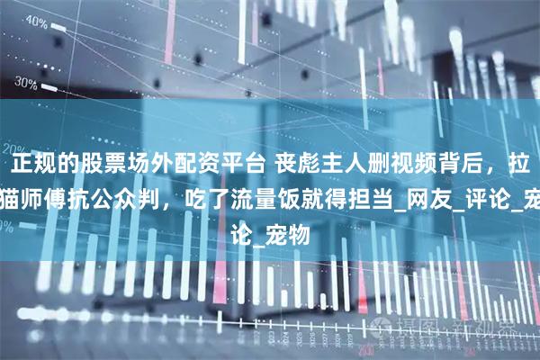 正规的股票场外配资平台 丧彪主人删视频背后，拉车猫师傅抗公众判，吃了流量饭就得担当_网友_评论_宠物